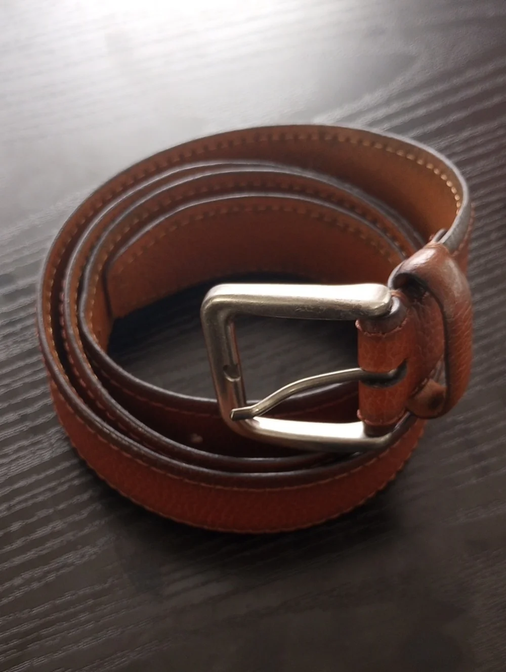 Goodfellow & Co Tan Brown Genuine Leather Belt with Silvertone Buckle